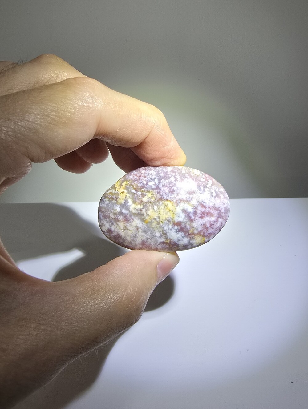 Flower Agate Crystal Palmstone #B